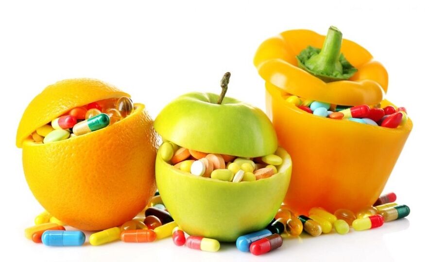 vitamines pour la puissance dans les fruits et légumes